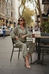 Lela Oversize Bağlamalı Balon Paça Saten Şalvar Bayan Pantolon 68351199 ÇAĞLA YEŞİLİ