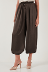 Lela Oversize Bağlamalı Balon Paça Saten Şalvar Bayan Pantolon 68351199 KAHVE