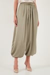 Lela Oversize Bağlamalı Balon Paça Saten Şalvar Bayan Pantolon 68351199 ÇAĞLA YEŞİLİ
