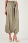 Lela Oversize Bağlamalı Balon Paça Saten Şalvar Bayan Pantolon 68351199 ÇAĞLA YEŞİLİ