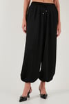 Lela Oversize Bağlamalı Balon Paça Saten Şalvar Bayan Pantolon 68351199 SİYAH