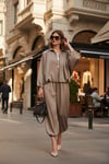 Lela Oversize Bağlamalı Balon Paça Saten Şalvar Bayan Pantolon 68351199 VİZON