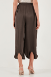 Lela Oversize Bağlamalı Balon Paça Saten Şalvar Bayan Pantolon 68351199 KAHVE