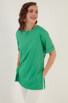 Lela Oversize Bisiklet Yaka Yırtmaç Detaylı Bayan Bluz 5863683 BENETTON