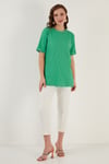 Lela Oversize Bisiklet Yaka Yırtmaç Detaylı Bayan Bluz 5863683 BENETTON
