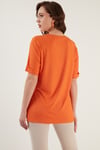 Lela Oversize Bisiklet Yaka Yırtmaç Detaylı Bayan Bluz 5863683 ORANJ