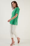 Lela Oversize Bisiklet Yaka Yırtmaç Detaylı Bayan Bluz 5863683 BENETTON