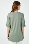Lela Oversize Bisiklet Yaka Yırtmaç Detaylı Bayan Bluz 5869000 ÇAĞLA