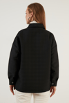Lela Oversize Cepli Kapitone Bayan Gömlek Ceket 42190505 SİYAH