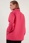 Lela Oversize Cepli Kapitone Bayan Gömlek Ceket 42190505 FUŞYA