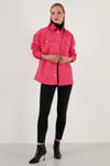 Lela Oversize Cepli Kapitone Bayan Gömlek Ceket 42190505 FUŞYA
