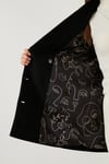 Lela Oversize Çift Düğmeli Cepli Uzun Bayan Kaban 6230058 SİYAH
