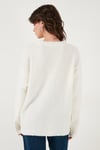 Lela Oversize Fit Düğmeli V Yaka Uzun Kollu Triko Bayan Hırka 4616232 TAŞ