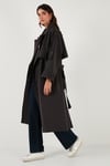Lela Oversize Fit Kruvaze Yaka Düğmeli Kemerli Uzun Bayan Trençkot 6839476 KOYU KAHVE