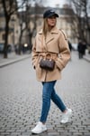 Lela Oversize Fit Kruvaze Yaka Kuşaklı Kaşe Bayan Kaban 6839669 CAMEL