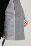 Lela Oversize Fit Kruvaze Yaka Kuşaklı Kaşe Bayan Kaban 6839669 GRİ