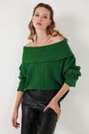 Lela Oversize Fit Madonna Yaka Triko Bayan Kazak 4615216 BENETTON