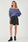 Lela Oversize Fit Madonna Yaka Triko Bayan Kazak 4615216 LİLA