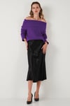 Lela Oversize Fit Madonna Yaka Triko Bayan Kazak 4615216 MOR