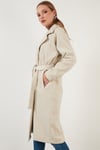 Lela Oversize Kemerli Cepli Kışlık Bayan Kaban 42190454 AÇIK VİZON