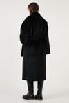 Lela Oversize Kruvaze Yaka Yumuşak Dokulu Uzun Bayan Kaban 6839610 SİYAH
