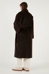 Lela Oversize Kruvaze Yaka Yumuşak Dokulu Uzun Bayan Kaban 6839610 KAHVE