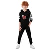Lela Pamuklu Baskılı Kapüşonlu Cepli Erkek Çocuk Takım 5922016 SİYAH