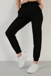 Lela Pamuklu Beli ve Paçası Lastikli Basic Jogger Bayan Eşofman Altı 5864171 SİYAH