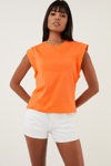 Lela Pamuklu Bisiklet Yaka Kolsuz Basic Bayan T Shirt 5864201 ORANJ