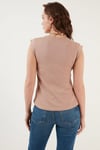 Lela Pamuklu Bisiklet Yaka Kolsuz Basic Kadın T Shirt 5864201 BİSKÜVİ
