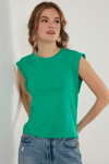 Lela Pamuklu Bisiklet Yaka Kolsuz Basic Bayan T Shirt 5864201 BENETTON