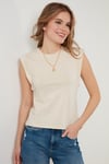 Lela Pamuklu Bisiklet Yaka Kolsuz Basic Bayan T Shirt 5864201 TAŞ