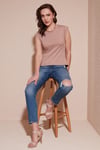 Lela Pamuklu Bisiklet Yaka Kolsuz Basic Kadın T Shirt 5864201 BİSKÜVİ