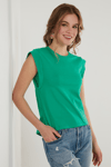 Lela Pamuklu Bisiklet Yaka Kolsuz Basic Bayan T Shirt 5864201 BENETTON