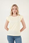 Lela Pamuklu Bisiklet Yaka Kolsuz Kadın T Shirt 5864019 SARI