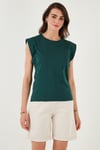 Lela Pamuklu Bisiklet Yaka Kolsuz Kadın T Shirt 5864019 NEFTİ
