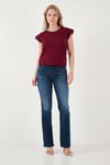 Lela Pamuklu Bisiklet Yaka Kolsuz Kadın T Shirt 5864019 BORDO