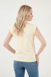 Lela Pamuklu Bisiklet Yaka Kolsuz Kadın T Shirt 5864019 SARI