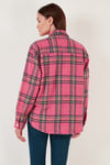 Lela Pamuklu Cepli Ekoseli Regular Fit Oduncu Bayan Gömlek CF24W167259 FUŞYA