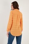 Lela Pamuklu Çift Cepli Slim Fit Katlanabilir Kollu İnce Bayan Gömlek 514257520 ORANGE