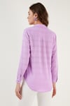 Lela Pamuklu Çift Cepli Slim Fit Katlanabilir Kollu İnce Bayan Gömlek 514257517 LİLA