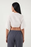 Lela Pamuklu Comfort Fit Bağlamalı Yarasa Kol Bayan Bolero 5866354 EKRU