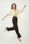 Lela Pamuklu Comfort Fit Yüksek Bel Geniş Paça Bayan Pantolon 668YP5540 KAHVE