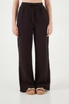 Lela Pamuklu Comfort Fit Yüksek Bel Geniş Paça Bayan Pantolon 668YP5540 KAHVE