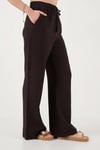 Lela Pamuklu Comfort Fit Yüksek Bel Geniş Paça Bayan Pantolon 668YP5540 KAHVE