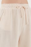 Lela Pamuklu Comfort Fit Yüksek Bel Geniş Paça Bayan Pantolon 668YP5540 TAŞ
