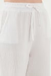 Lela Pamuklu Comfort Fit Yüksek Bel Geniş Paça Bayan Pantolon 668YP5540 BEYAZ