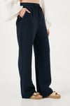 Lela Pamuklu Comfort Fit Yüksek Bel Geniş Paça Bayan Pantolon 668YP5540 LACİVERT