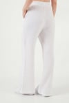 Lela Pamuklu Comfort Fit Yüksek Bel Geniş Paça Bayan Pantolon 668YP5540 BEYAZ