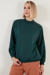 Lela Pamuklu Dik Yaka Basic Örme Bayan Sweat 5863323 NEFTİ